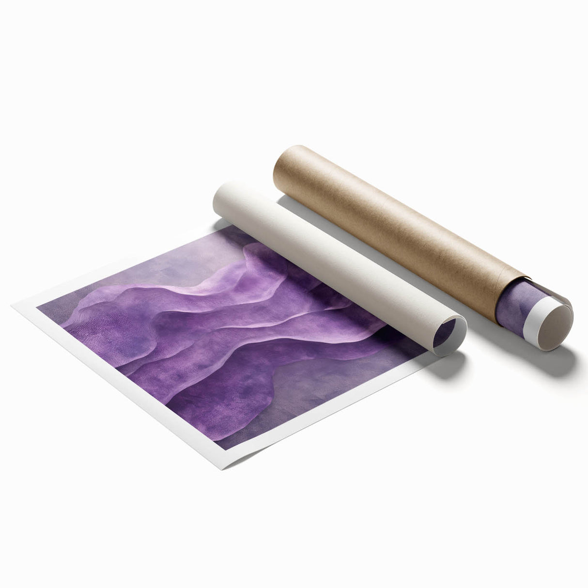Contemporary Abstract Art Pieces – Lavender & Plum Wave Texture