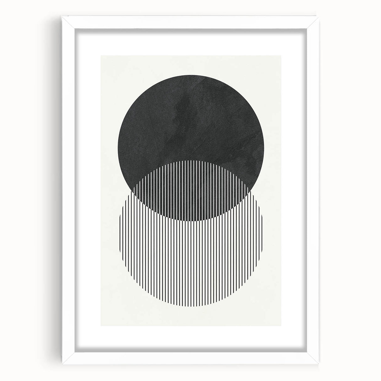 Modern Abstract Wall Art – Minimalist Geometric Black & White Print