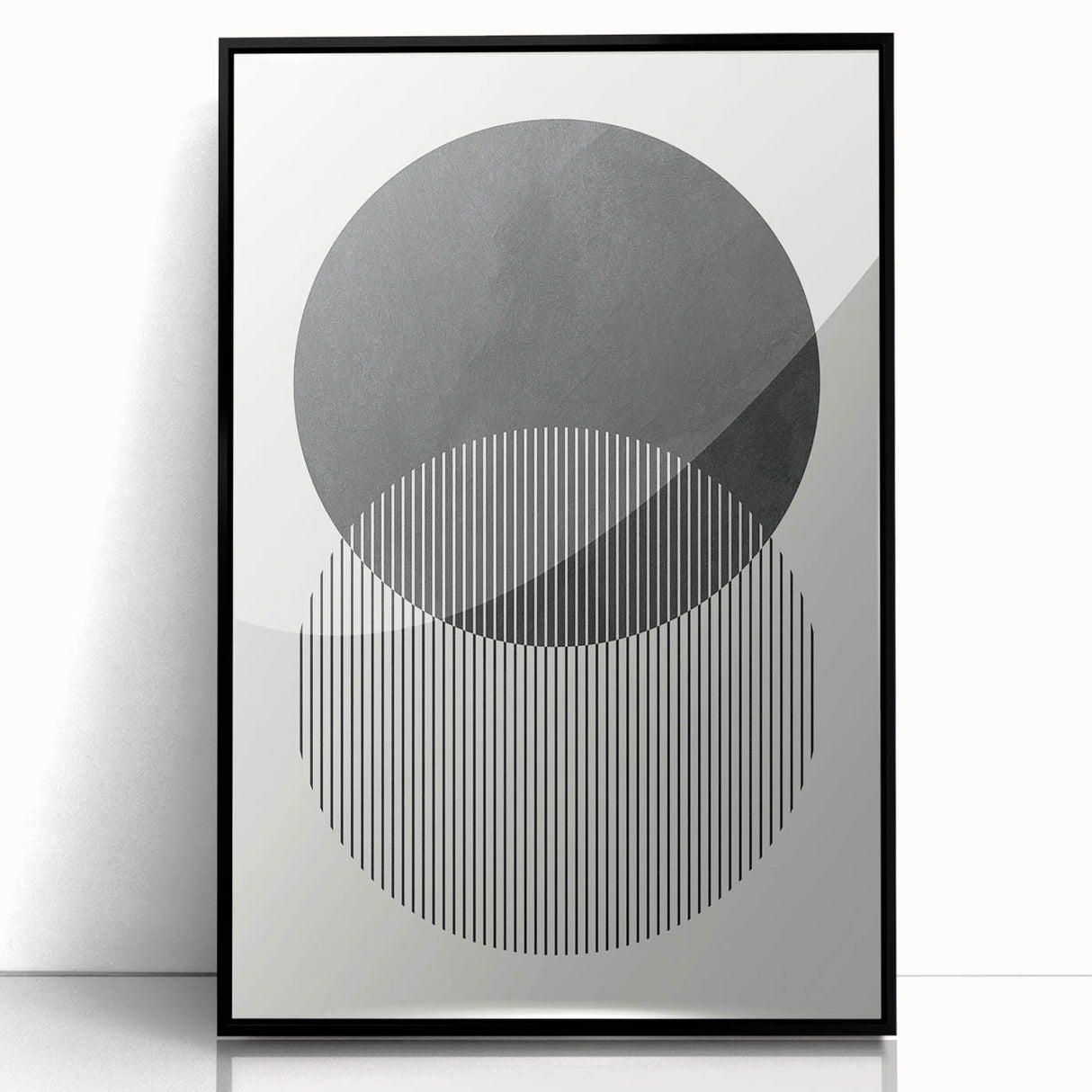 Modern Abstract Wall Art – Minimalist Geometric Black & White Print