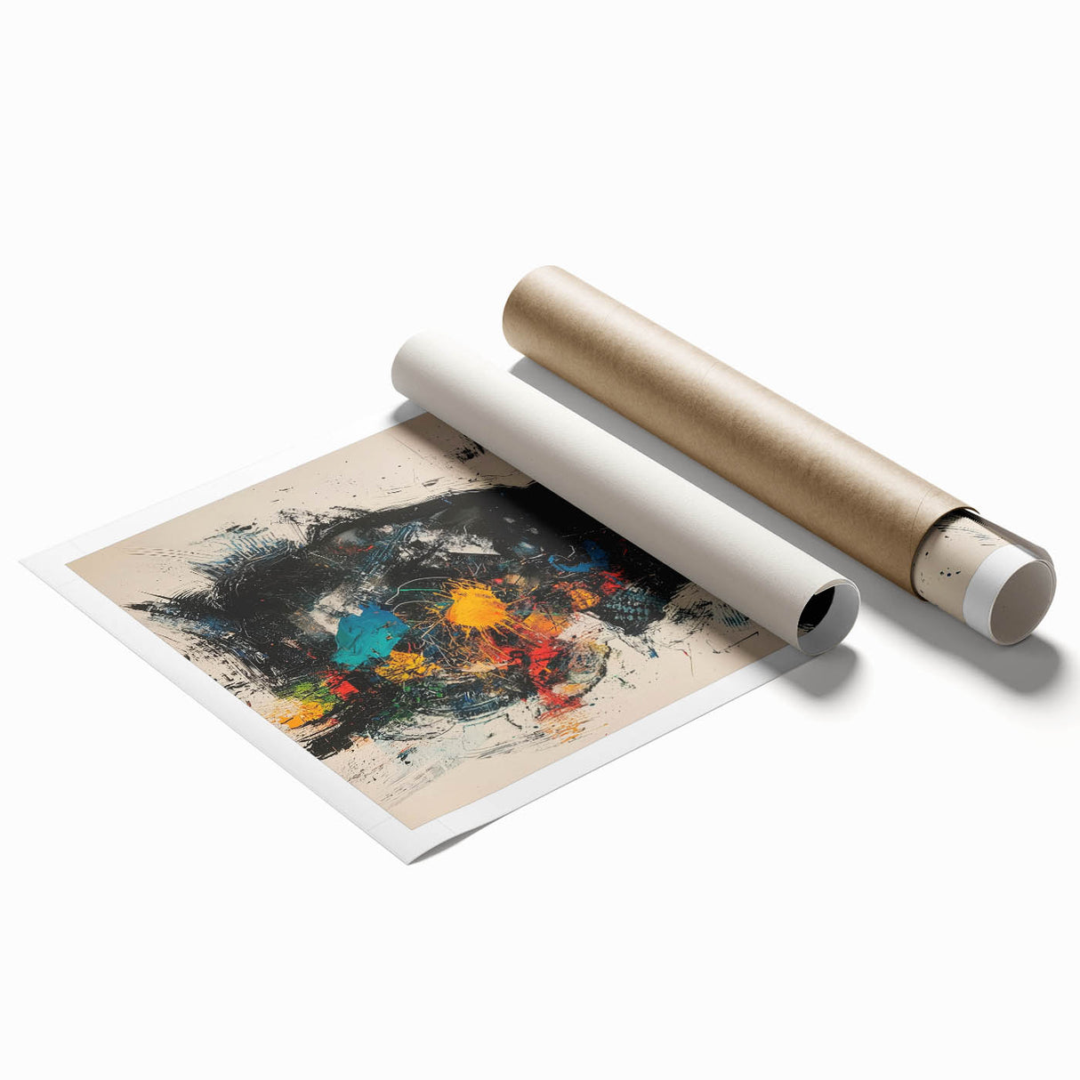 High Contrast Abstract Paintings – Color Burst Portrait Silhouette
