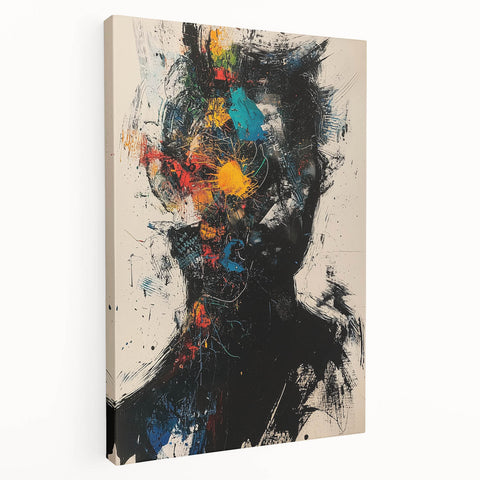 High Contrast Abstract Paintings – Color Burst Portrait Silhouette