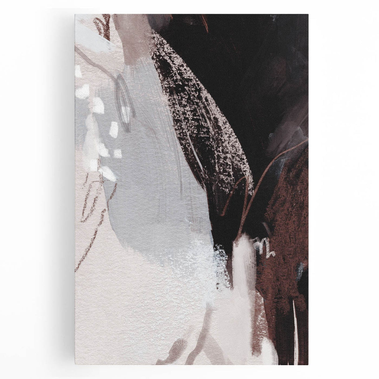 Earthen Harmony Abstracts - Expressive Brushstroke Art in Earth Tones