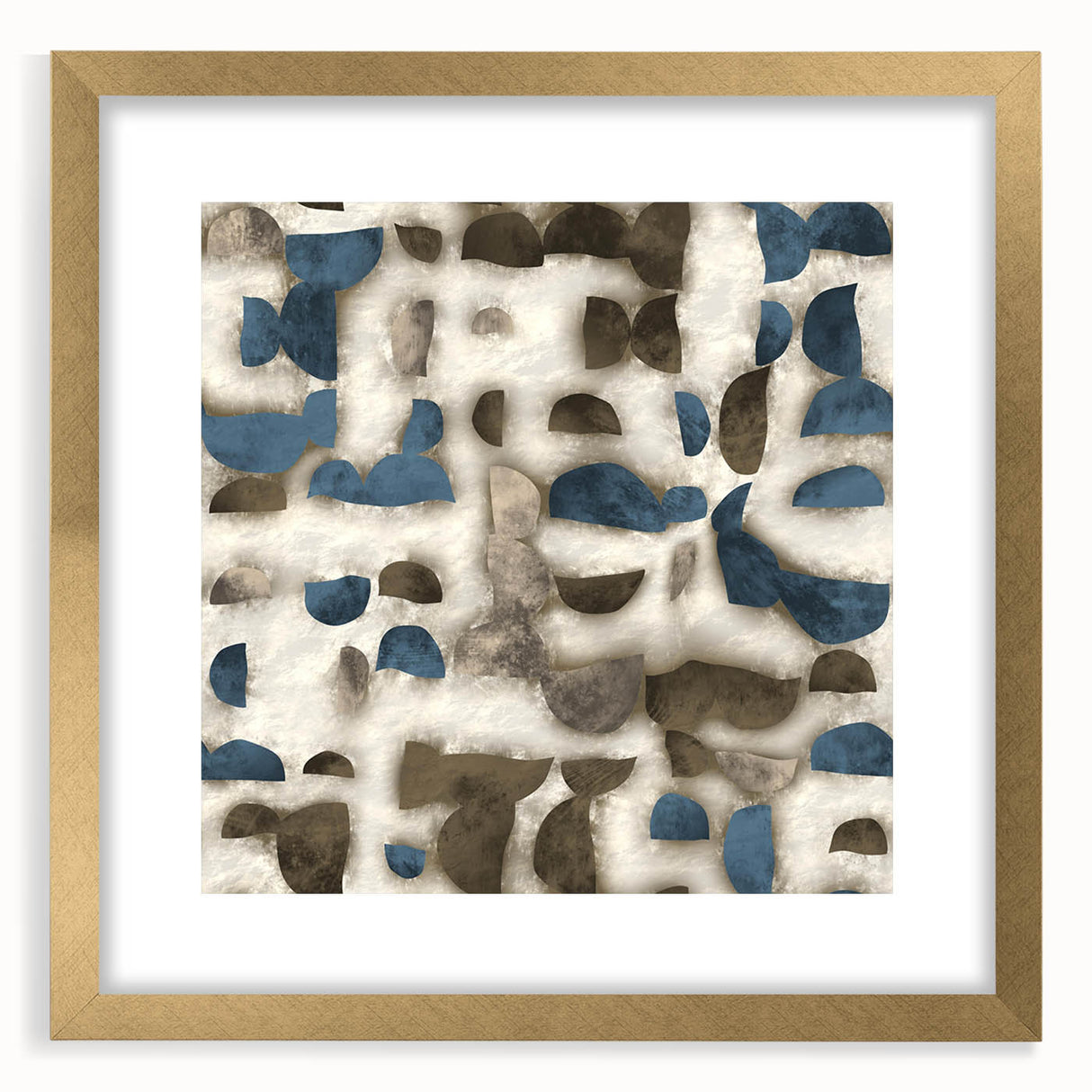 Large Abstract Wall Decor - Textured Art in Blue and Earth Tones