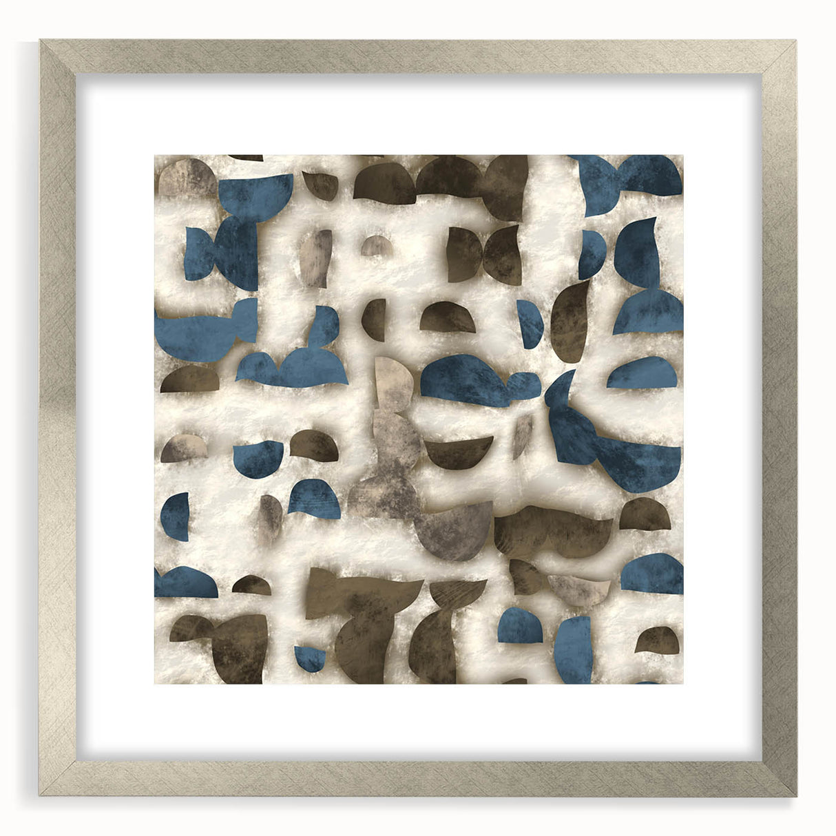 Large Abstract Wall Decor - Textured Art in Blue and Earth Tones