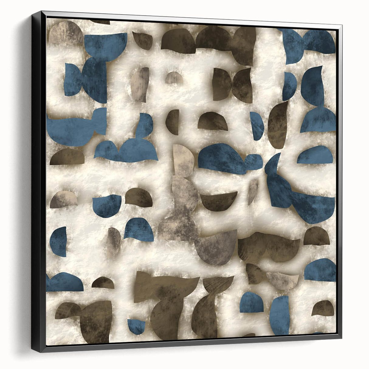 Large Abstract Wall Decor - Textured Art in Blue and Earth Tones