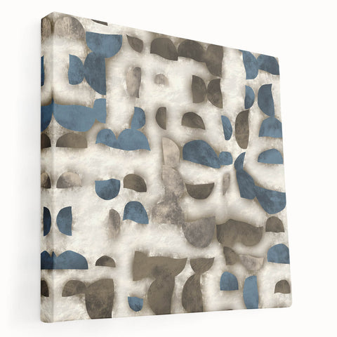 Large Abstract Wall Decor - Textured Art in Blue and Earth Tones