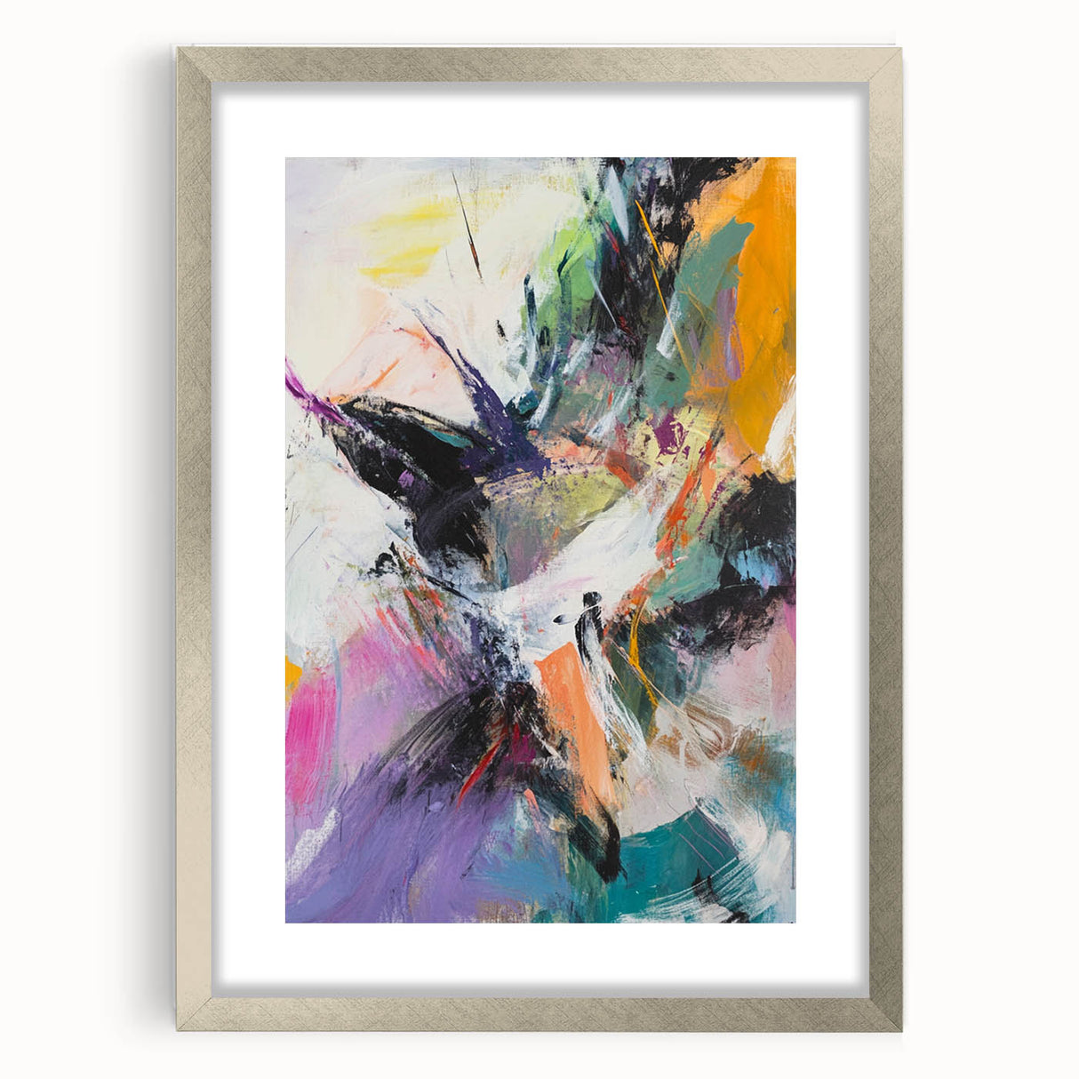 Colorful Abstract Wall Hangings – Energetic Pastel Brushwork Art
