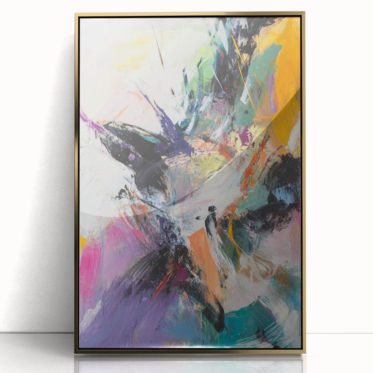 Colorful Abstract Wall Hangings – Energetic Pastel Brushwork Art
