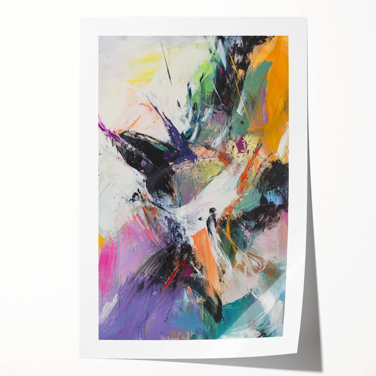 Colorful Abstract Wall Hangings – Energetic Pastel Brushwork Art