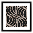 Earthen Harmony Abstracts - Curved Line Art in Black and Beige