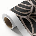 Earthen Harmony Abstracts - Curved Line Art in Black and Beige