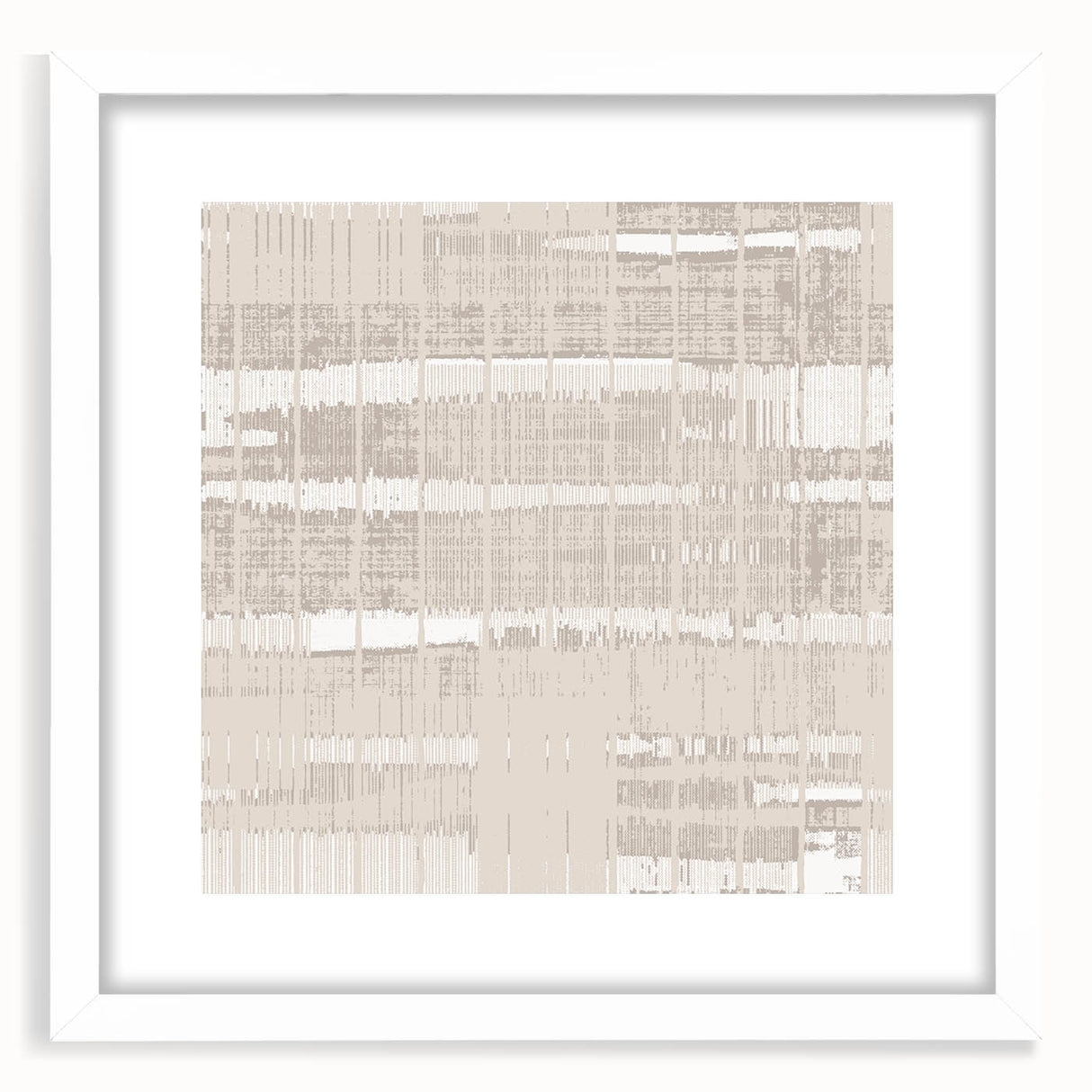 Textured Acrylic Wall Art - Subtle Modern Grid in Light Neutrals