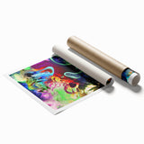 Bold Abstract Wall Art Collection – Vivid Neon Swirl Explosion