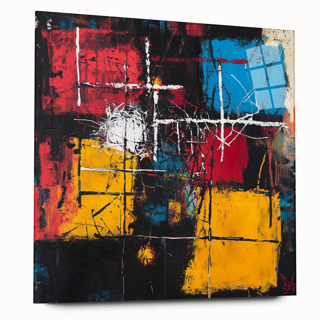 Bold Abstract Expressionist Wall Art – Geometric Modern Canvas