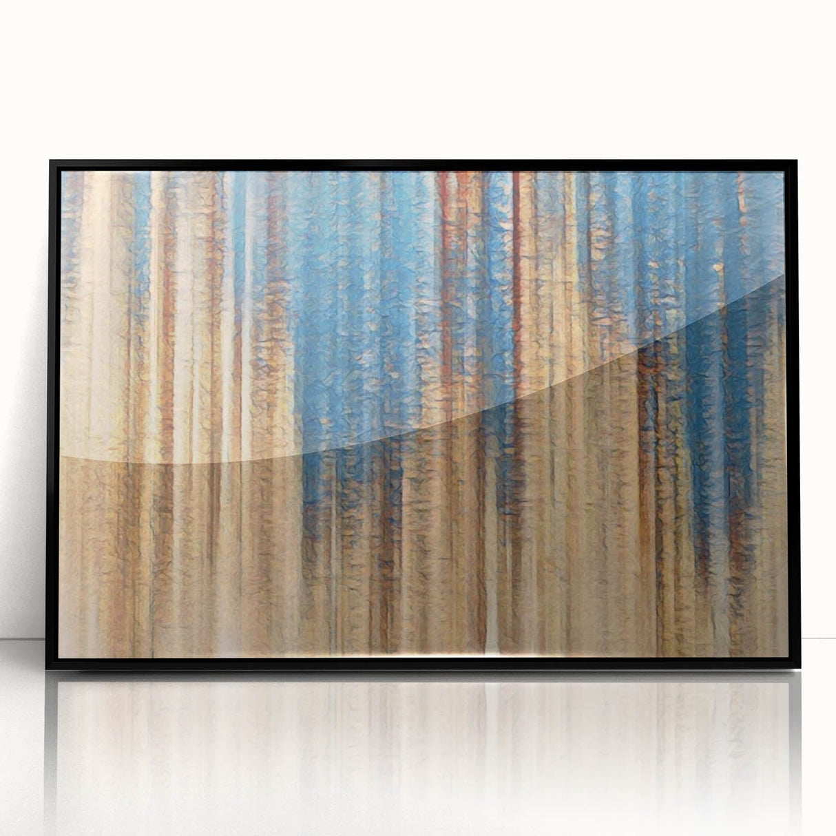 Elegant Moody Modern Wall Art – Abstract Blue & Beige Canvas Print