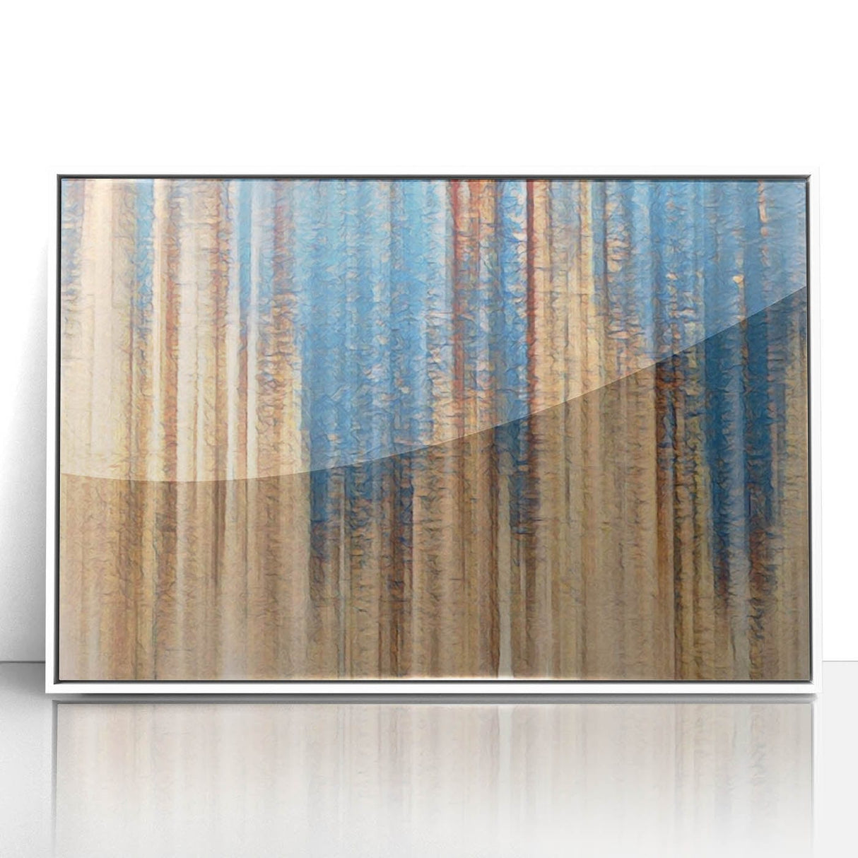 Elegant Moody Modern Wall Art – Abstract Blue & Beige Canvas Print
