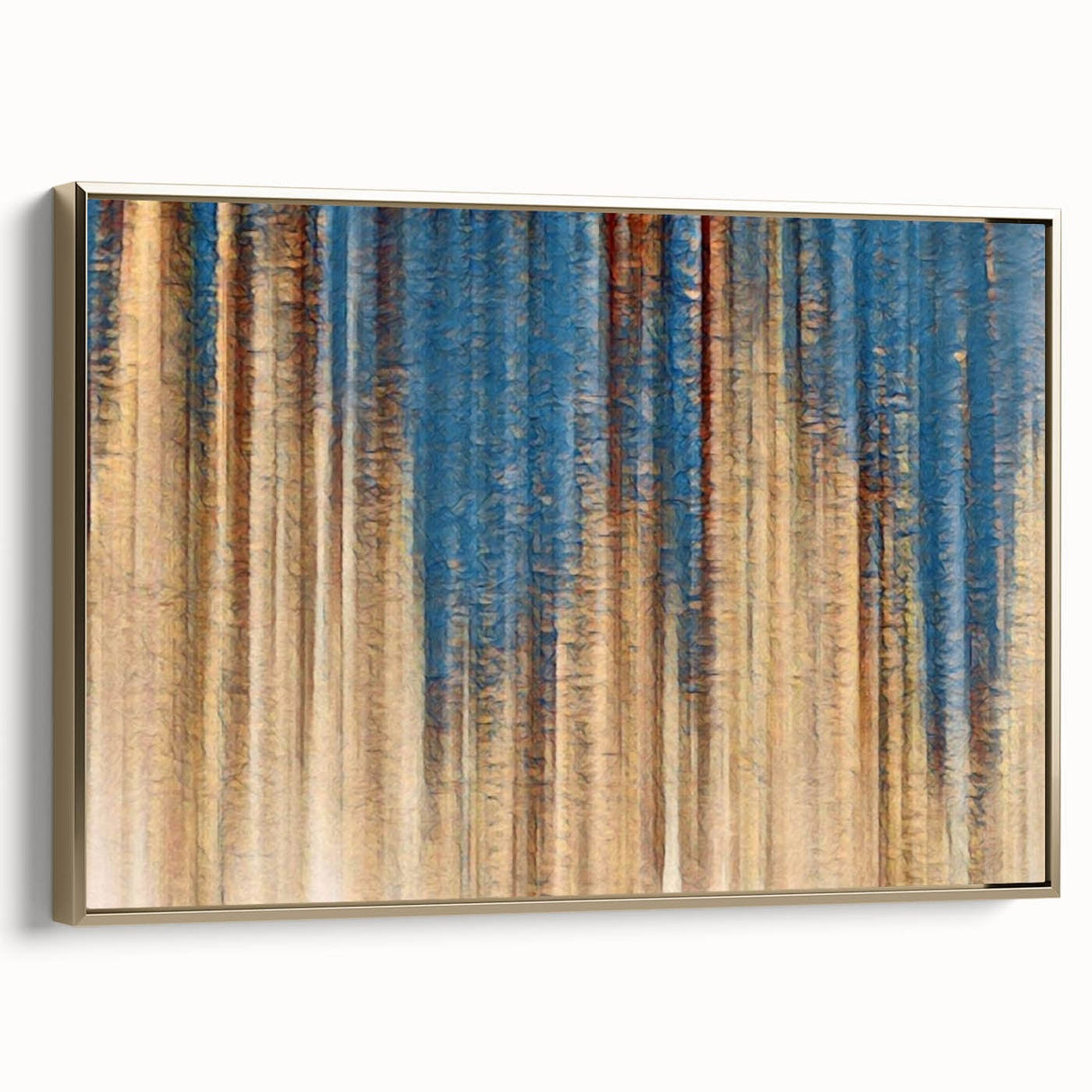 Elegant Moody Modern Wall Art – Abstract Blue & Beige Canvas Print