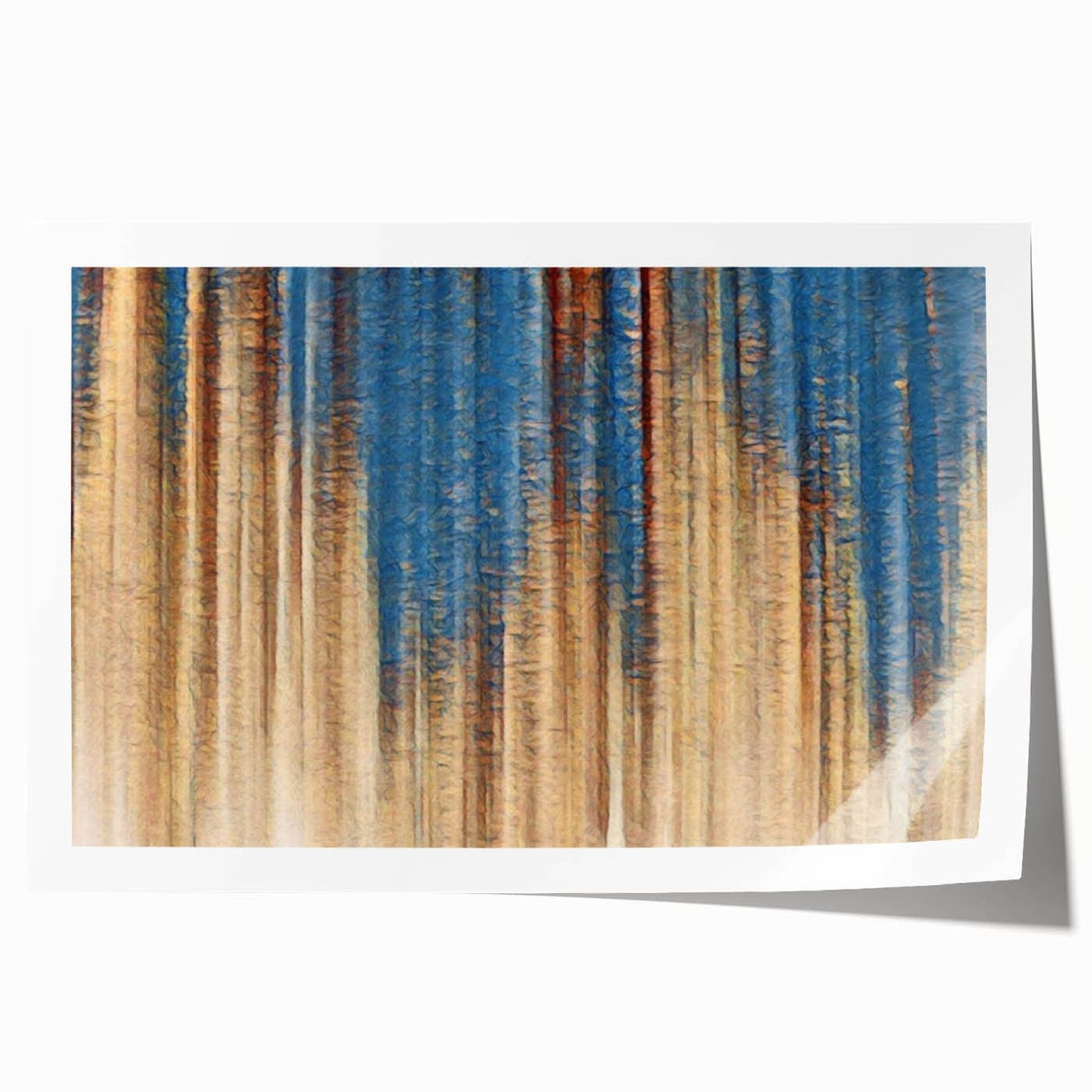 Elegant Moody Modern Wall Art – Abstract Blue & Beige Canvas Print