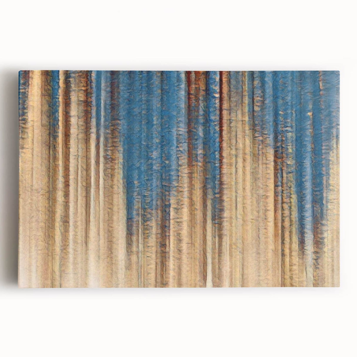 Elegant Moody Modern Wall Art – Abstract Blue & Beige Canvas Print