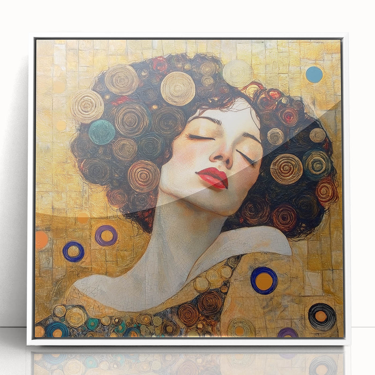 Elegant Abstract Figurative Wall Art – Golden Modern Portrait Painting