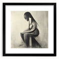 Abstract Human Form Artwork – Minimalist Monochrome Figurative Art