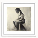 Abstract Human Form Artwork – Minimalist Monochrome Figurative Art