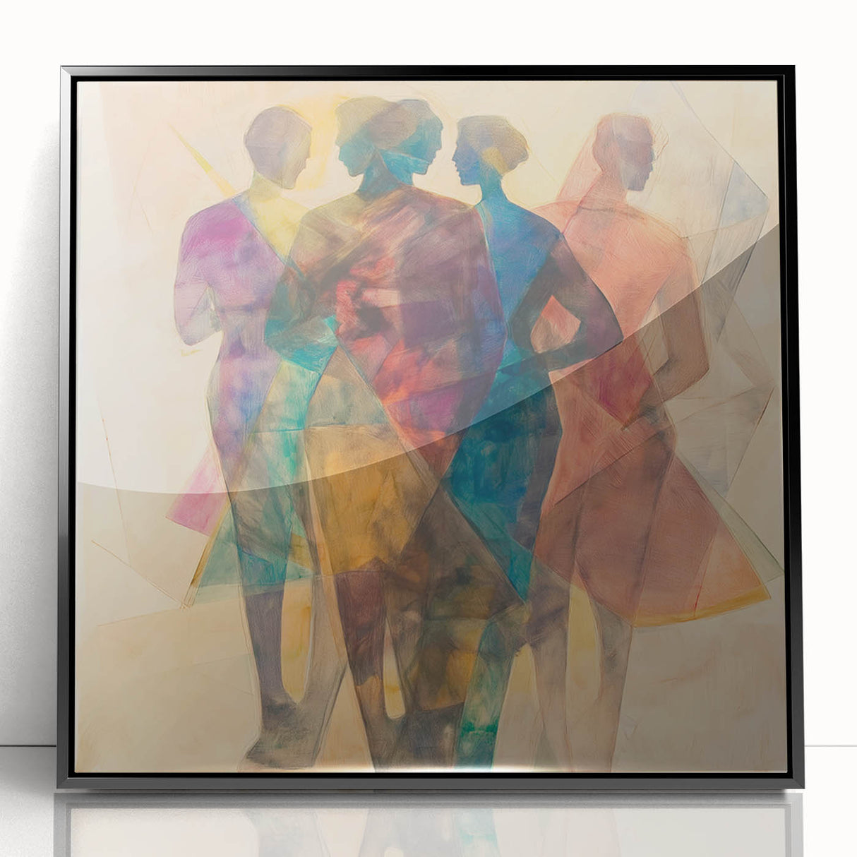 Colorful Abstract Figurative Paintings – Geometric Human Form Art