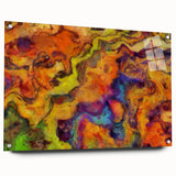 Colorful Abstract Wall Hangings – Fiery Organic Texture Flow