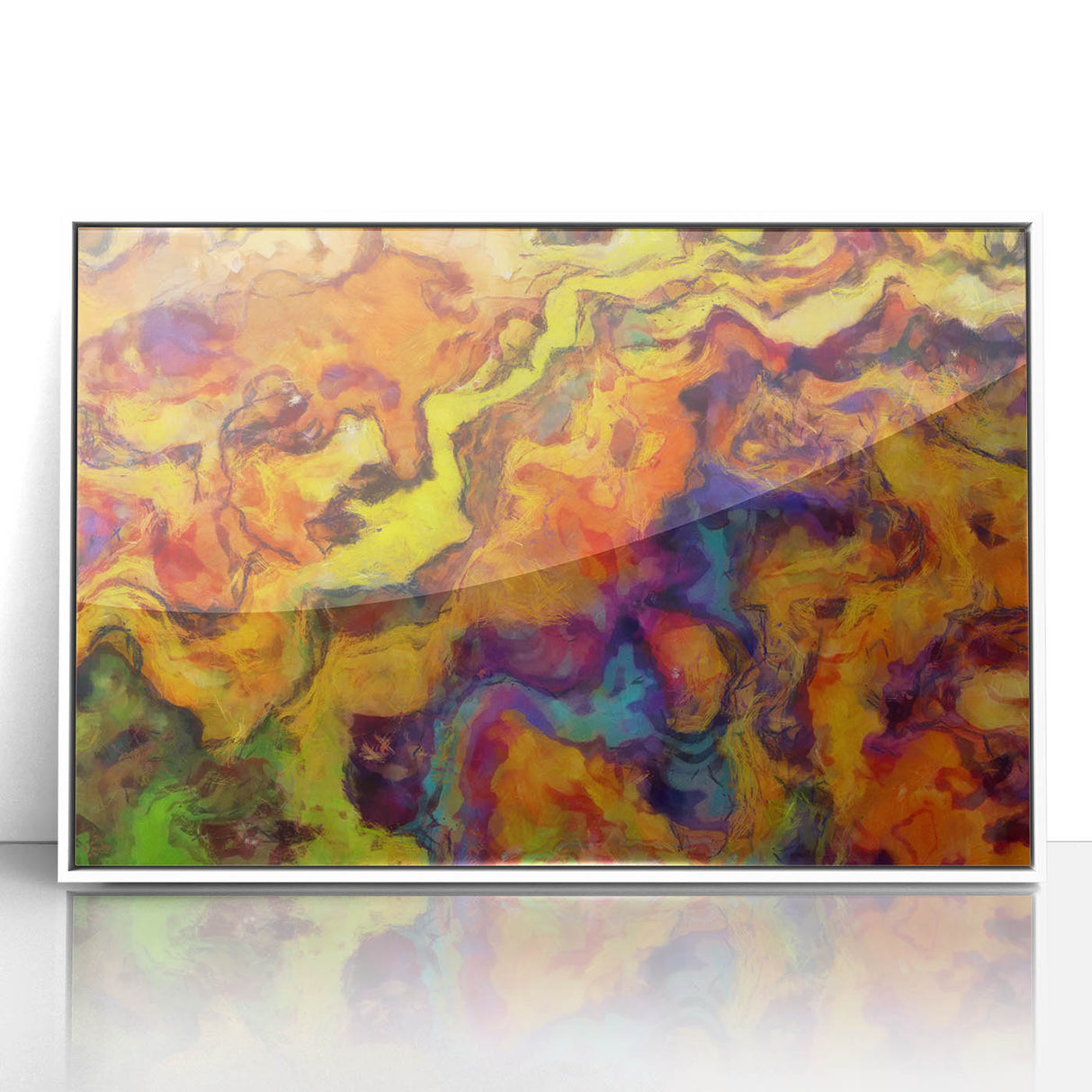 Colorful Abstract Wall Hangings – Fiery Organic Texture Flow