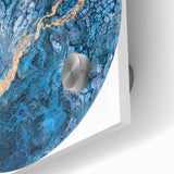 High-End Abstract Wall Decor – Round Blue & Gold Art Piece