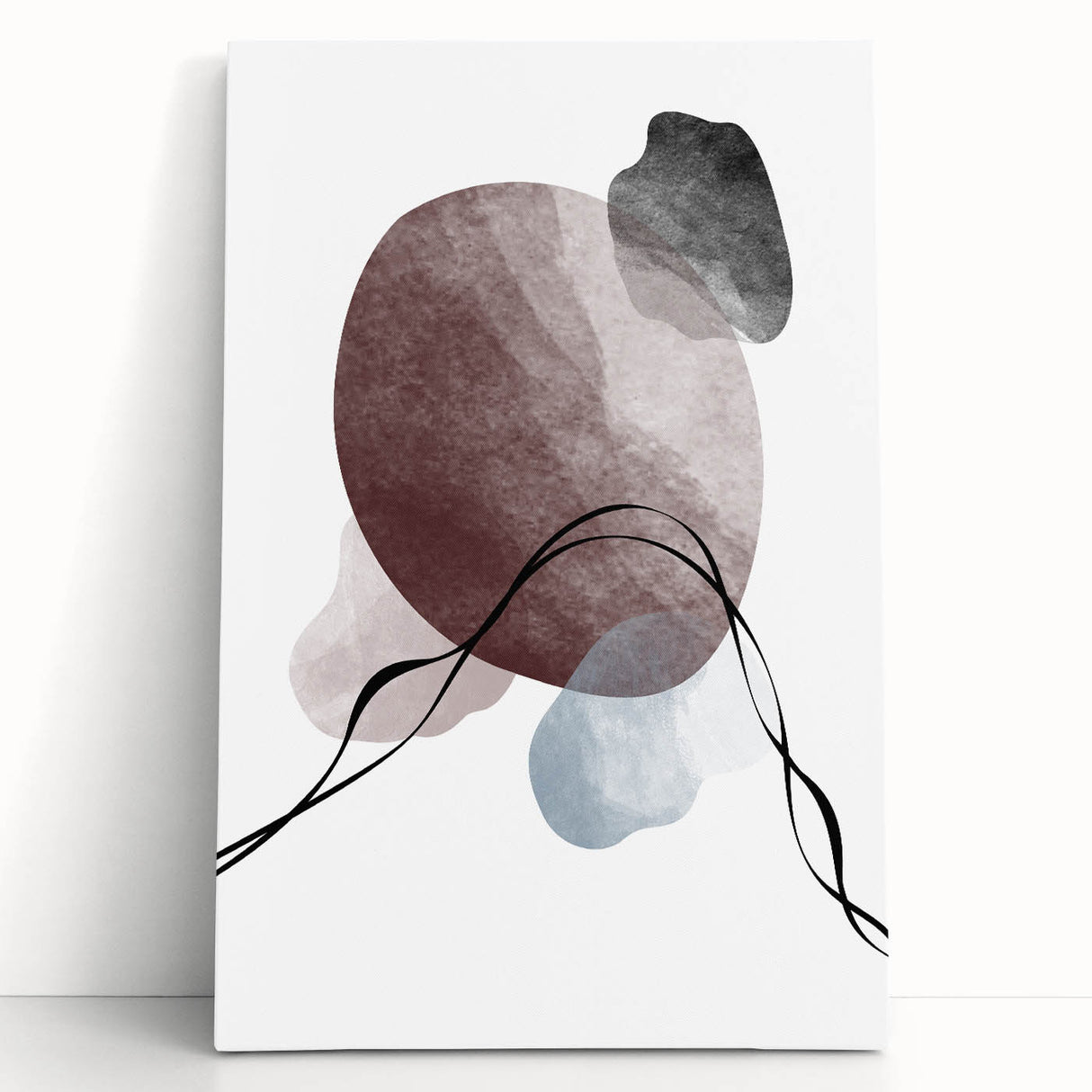 Framed Abstract Art for Sale - Soft Modern Shapes in Earth Tones