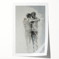 Abstract Figurative Wall Art – Emotional Monochrome Human Form