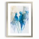 Contemporary Figurative Canvas Art – Ethereal Blue Watercolor Design