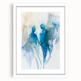 Contemporary Figurative Canvas Art – Ethereal Blue Watercolor Design