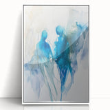Contemporary Figurative Canvas Art – Ethereal Blue Watercolor Design