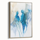 Contemporary Figurative Canvas Art – Ethereal Blue Watercolor Design