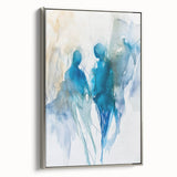 Contemporary Figurative Canvas Art – Ethereal Blue Watercolor Design