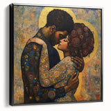 Elegant Figurative Wall Decor – Romantic Golden Embrace Painting