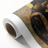 Elegant Figurative Wall Decor – Romantic Golden Embrace Painting