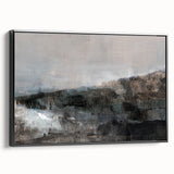 Earthen Harmony Abstracts - Tranquil Landscape Abstract Art in Gray