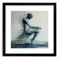 Minimalist Figurative Wall Decor – Ethereal Blue Abstract Ballet Art