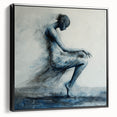 Minimalist Figurative Wall Decor – Ethereal Blue Abstract Ballet Art