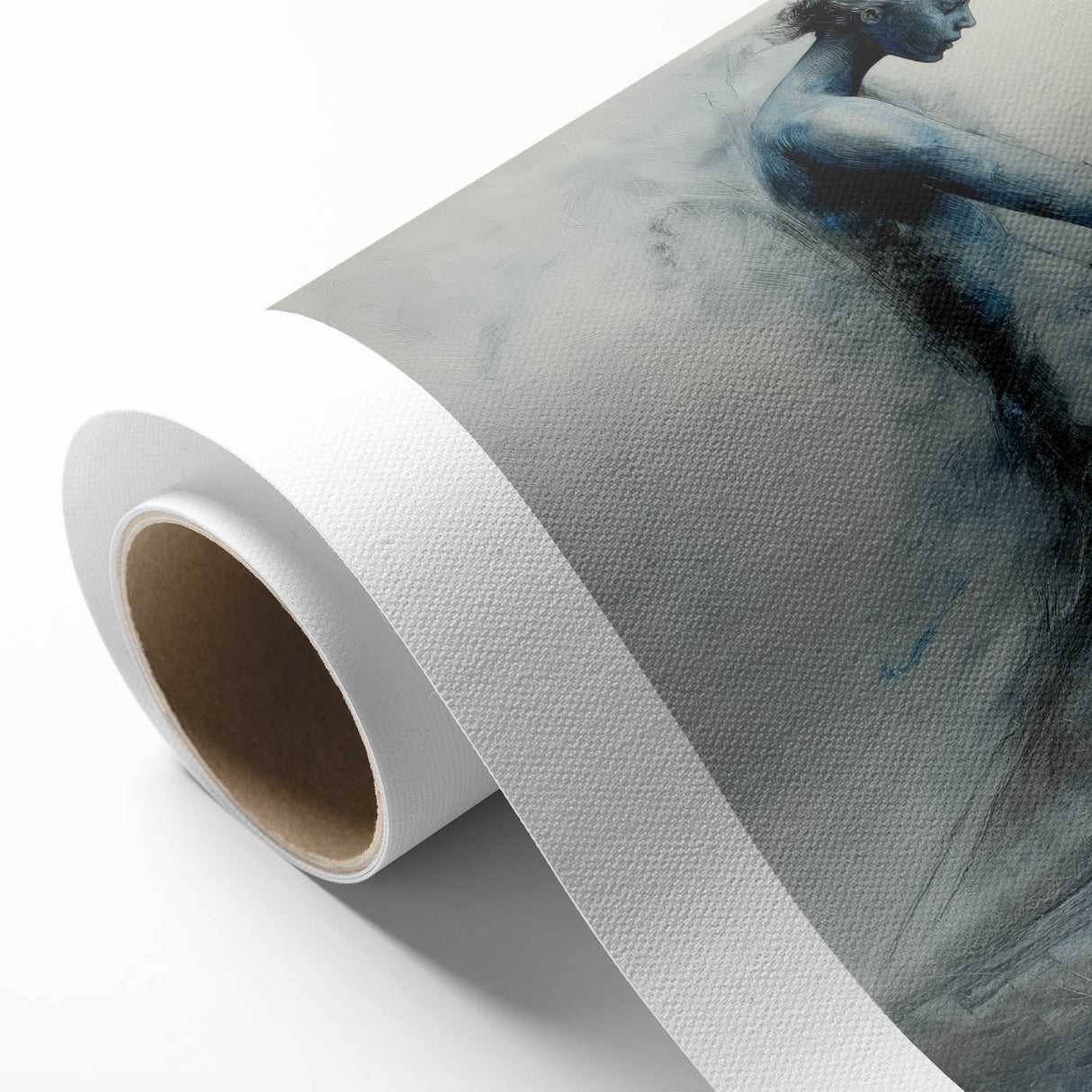 Minimalist Figurative Wall Decor – Ethereal Blue Abstract Ballet Art
