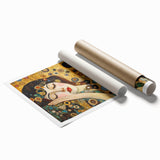 Elegant Abstract Figurative Wall Art – Gold Dreamscape