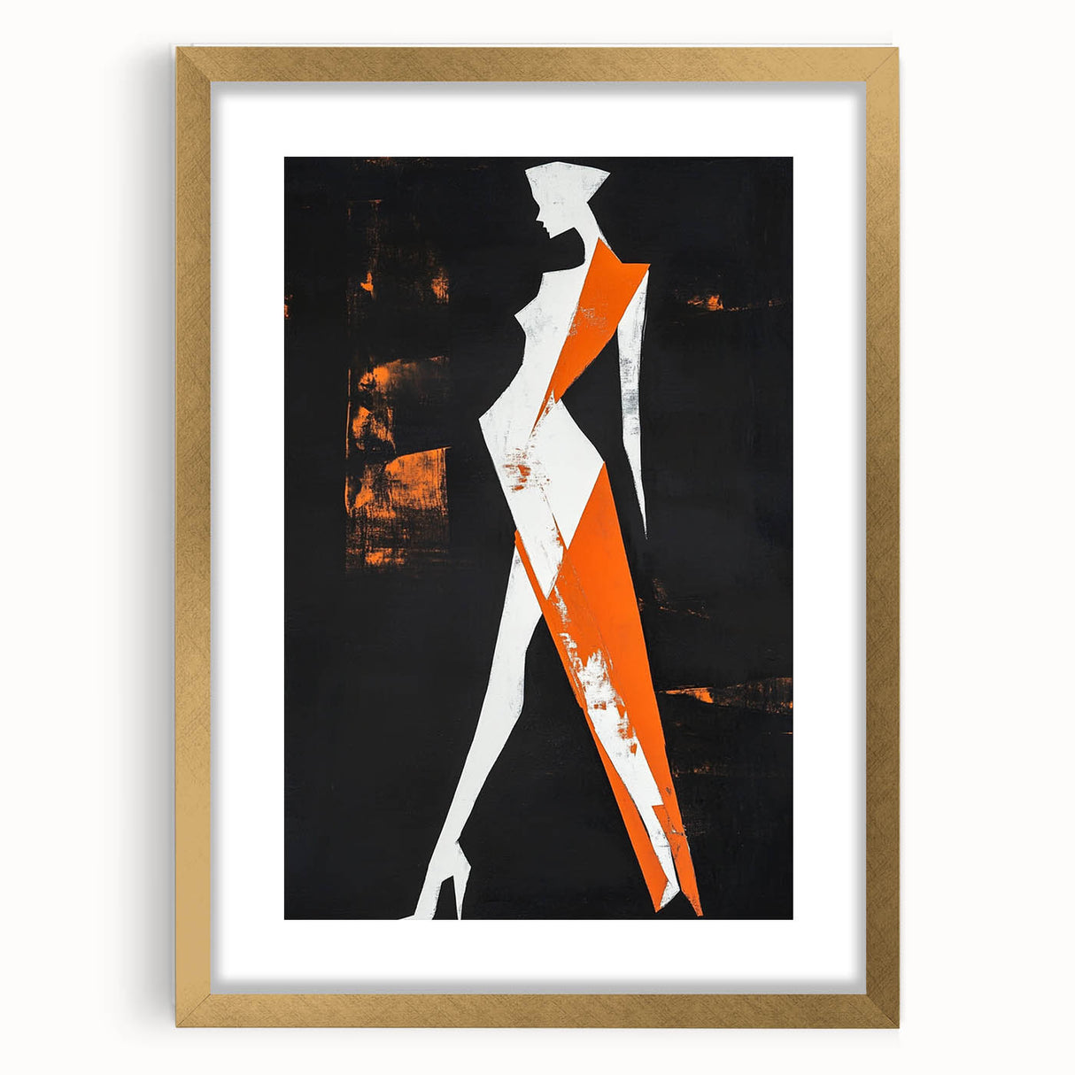 Bold Minimalist Abstract Figurative Wall Art – Striking Silhouette
