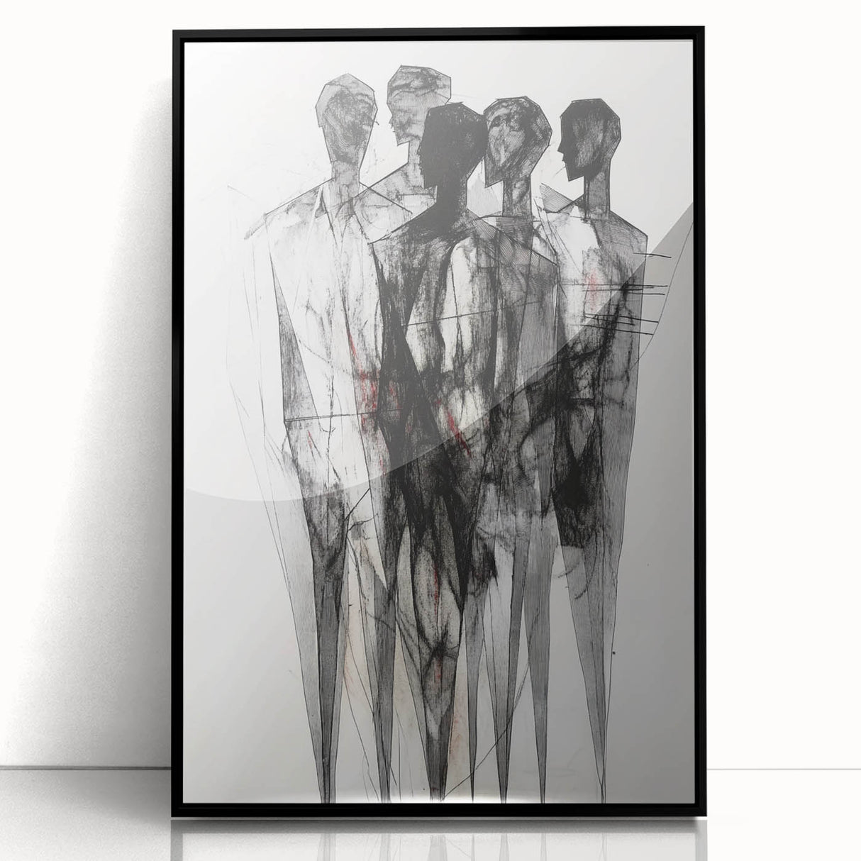 Abstract Figurative Wall Art – Mysterious Human Silhouettes
