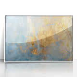 Luxury Abstract Wall Art – Light Blue & Gold Modern Canvas Print