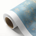 Luxury Abstract Wall Art – Light Blue & Gold Modern Canvas Print