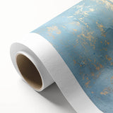 Luxury Abstract Wall Art – Light Blue & Gold Modern Canvas Print