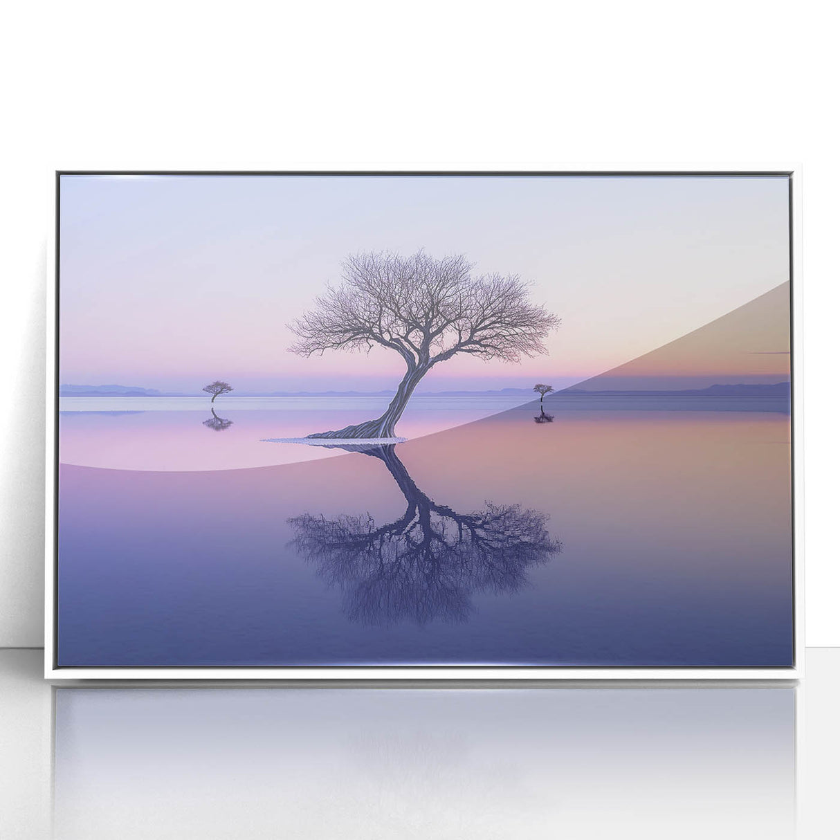 Serene Minimalist Landscape Art – Twilight Reflection Print